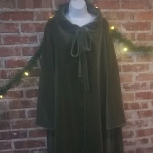 Vintage Goth Victorian Vampire Cape Coat Green